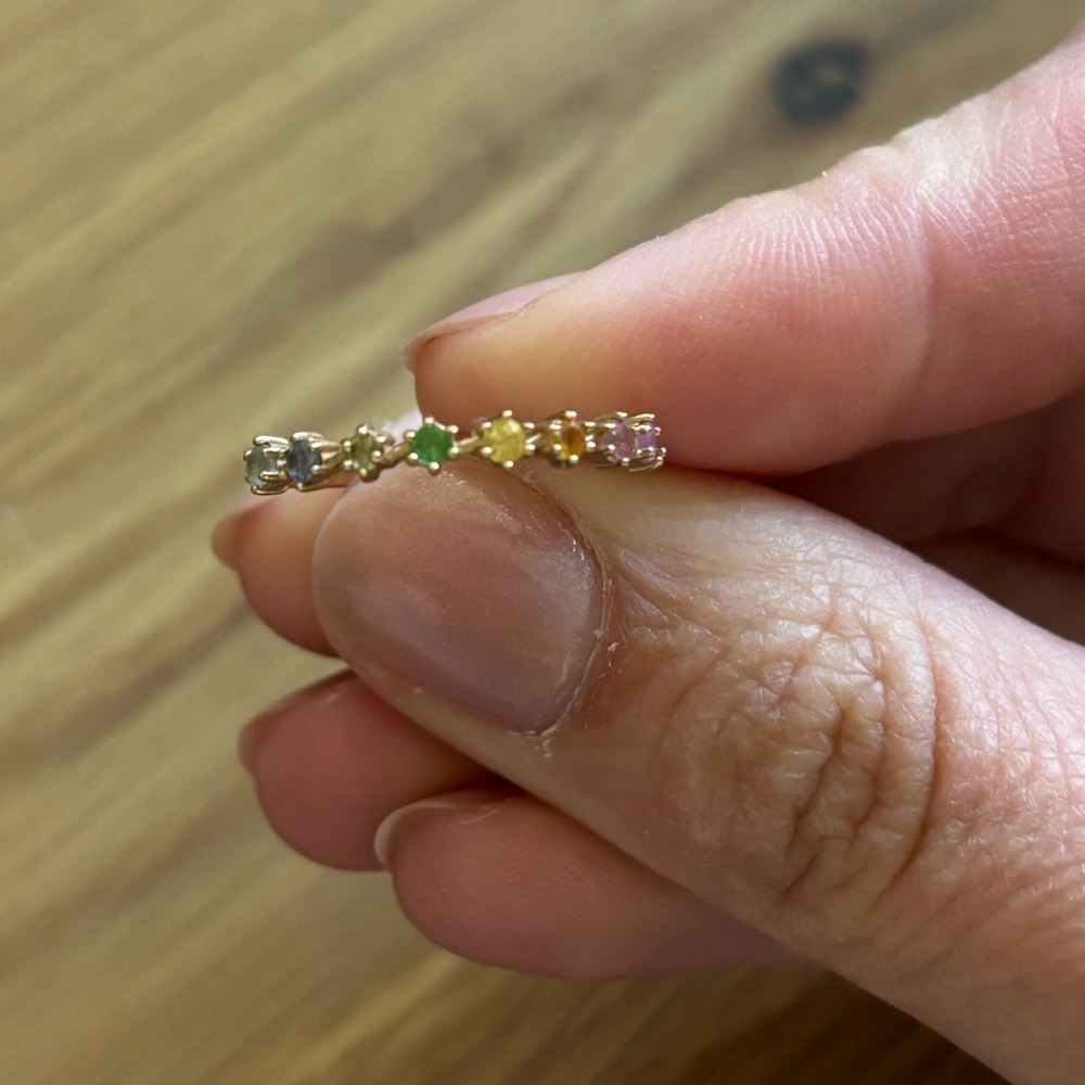 Delicate Multi-Gem 10k yellow Gold Ring